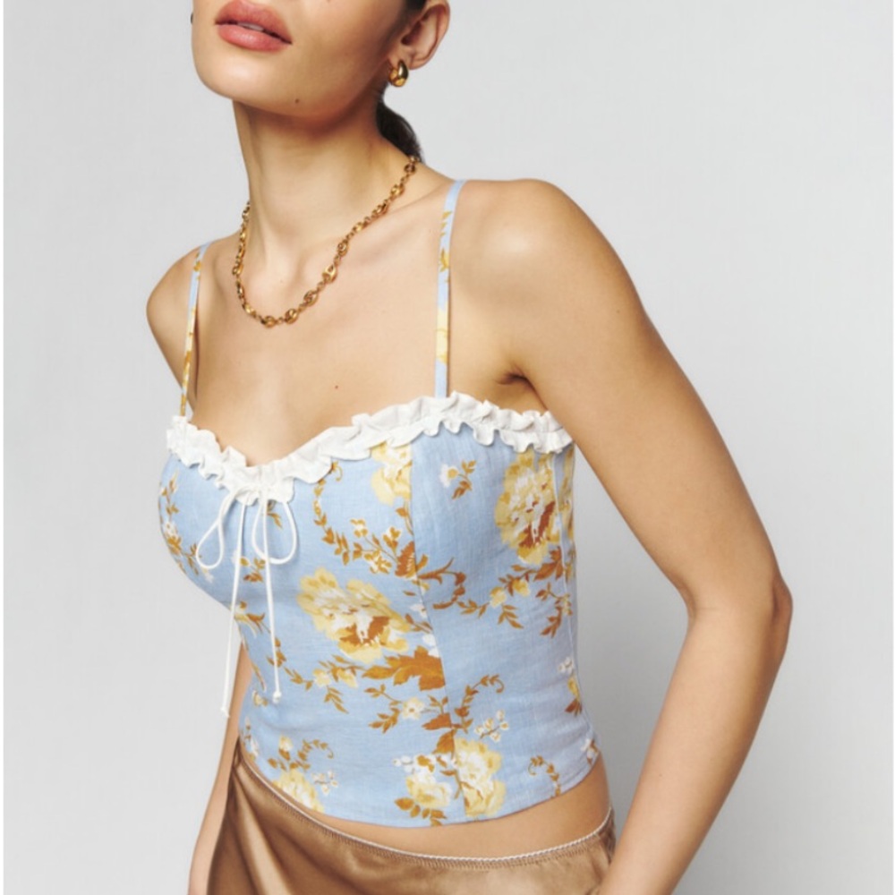 Reformation Skylar Linen Top Tank